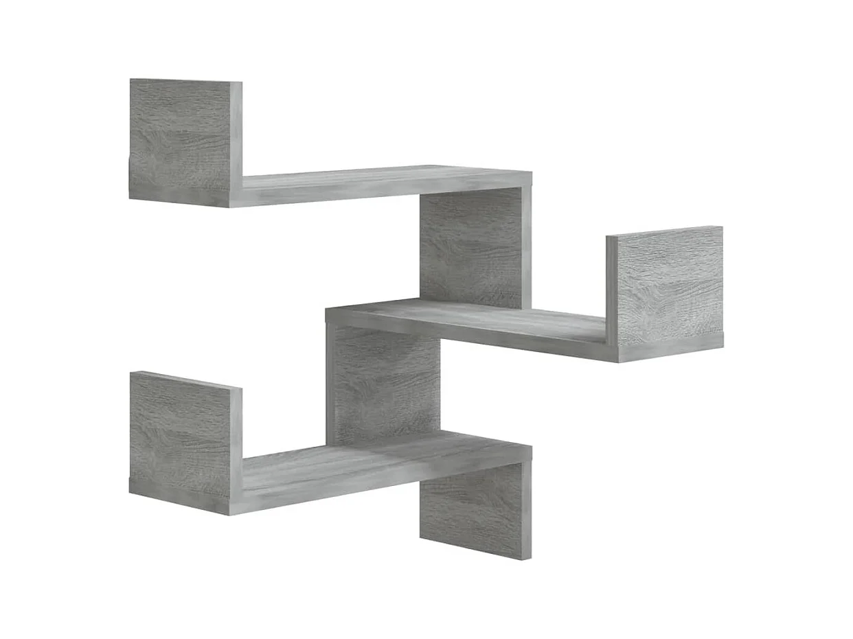 Étagère d'angle murale Sonoma gris 40x40x50cm Bois d'ingénierie
