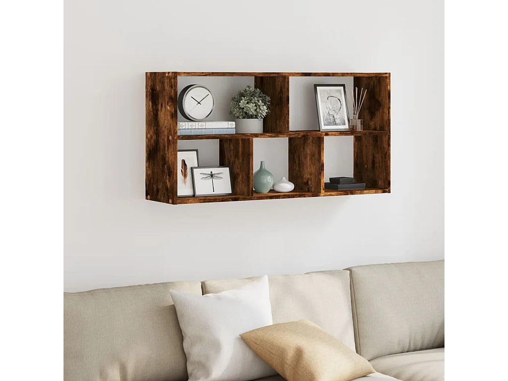 Étagère murale chêne fumé 100x25x50 cm bois d'ingénierie