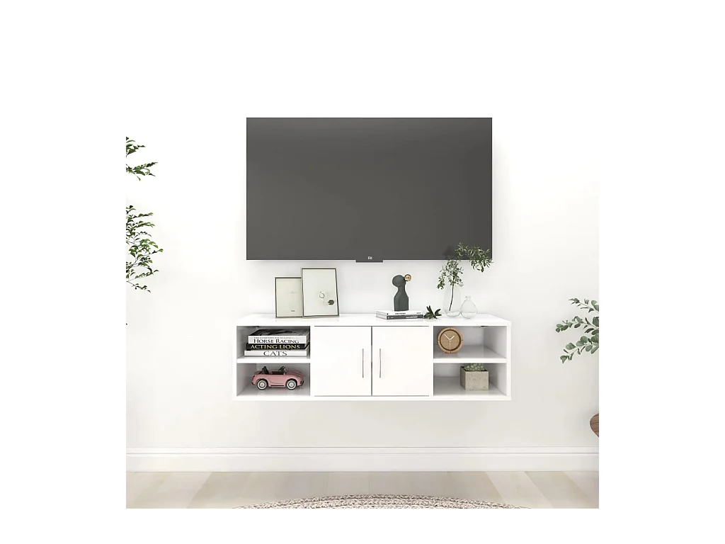 Mensola da parete bianca 102x30x29 cm in legno ingegnerizzato