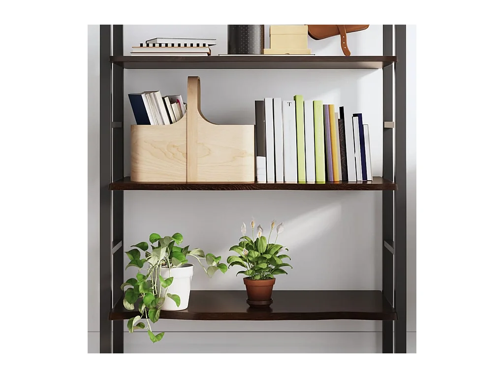 Étagère murale marron foncé 100x60x2cm bois chêne massif traité