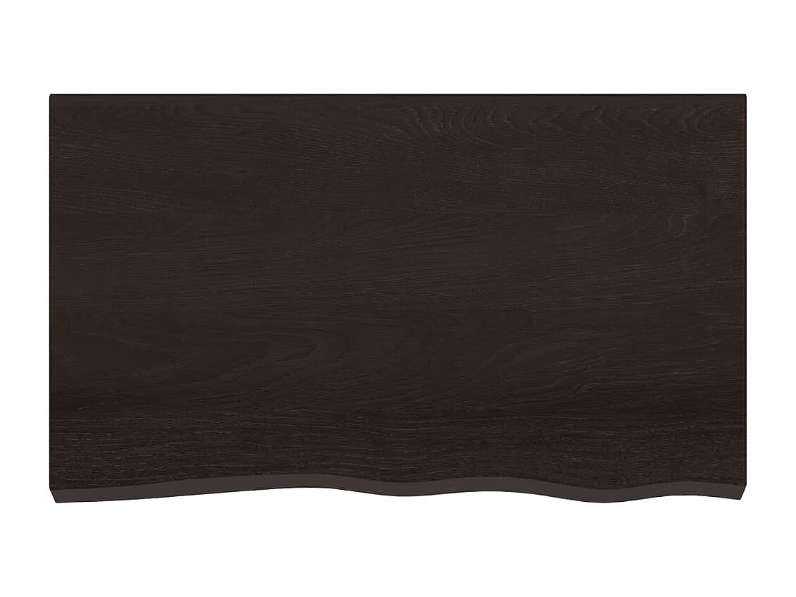 Étagère murale marron foncé 100x60x2cm bois chêne massif traité