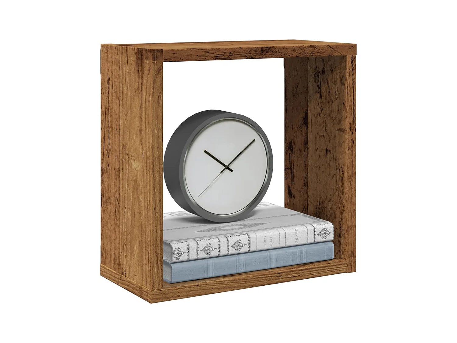 Mensole a cubo da parete 2 pezzi in legno vecchio 30x15x30 cm