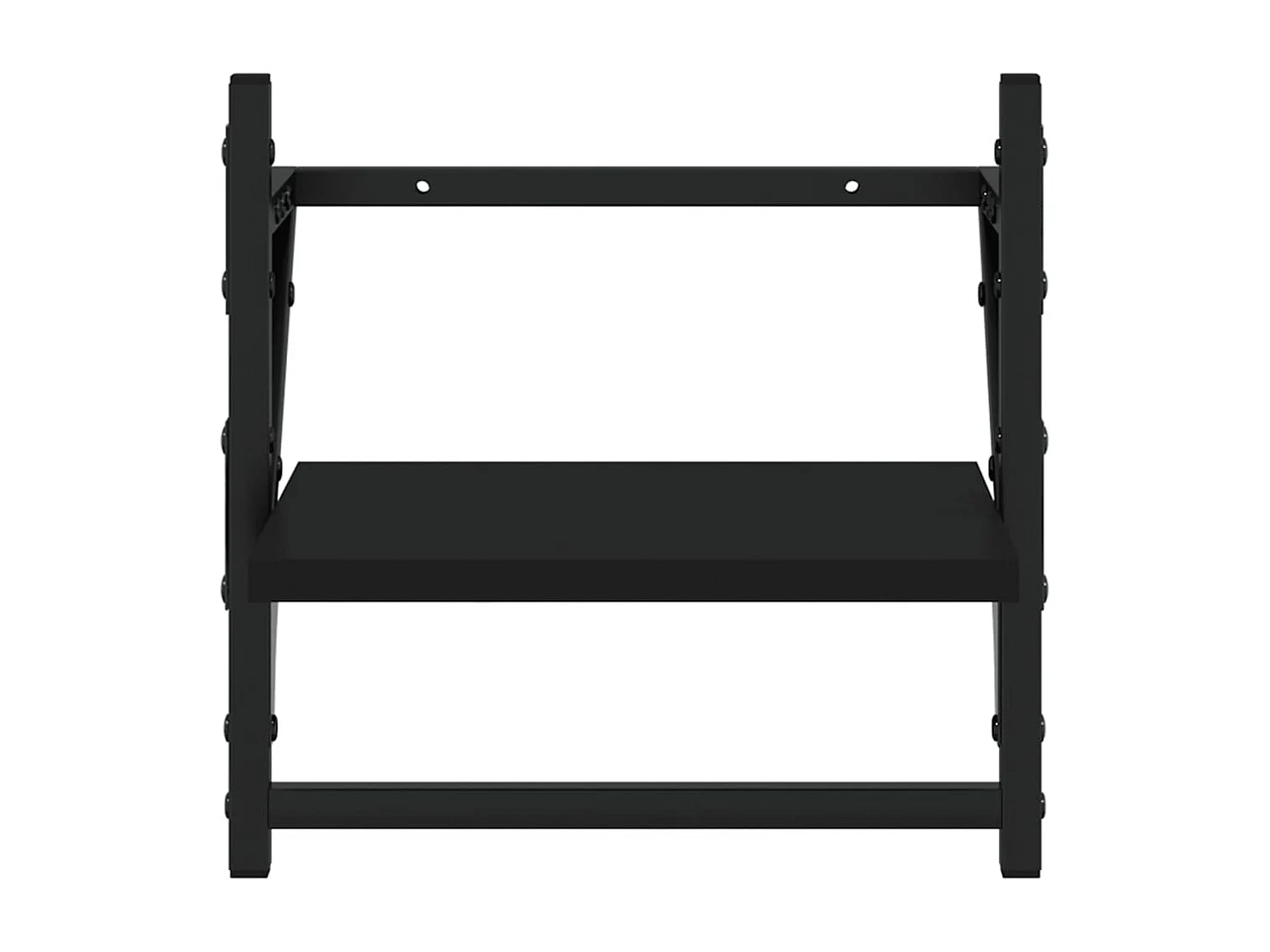 Étagères murales avec barres 2 pcs noir 30x25x30 cm