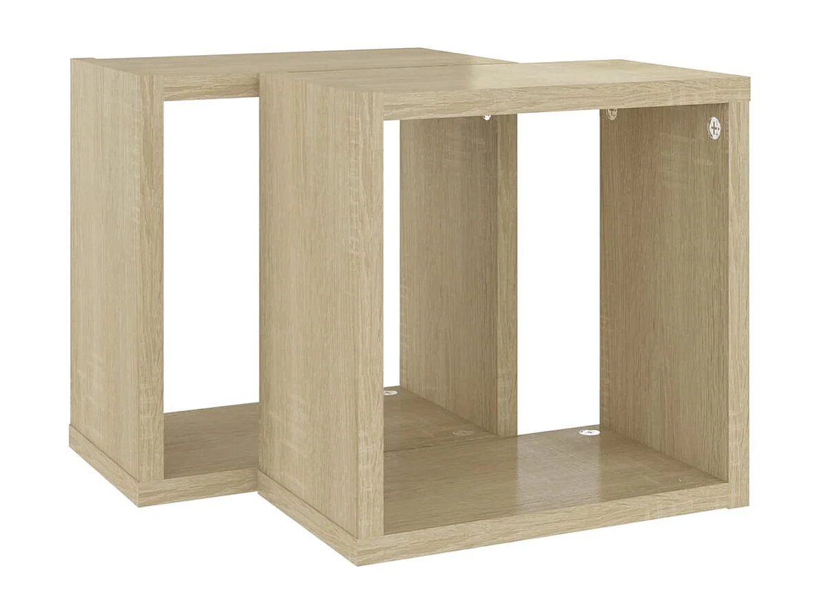 Étagères cube murales 2 pcs Chêne sonoma 26x15x26 cm
