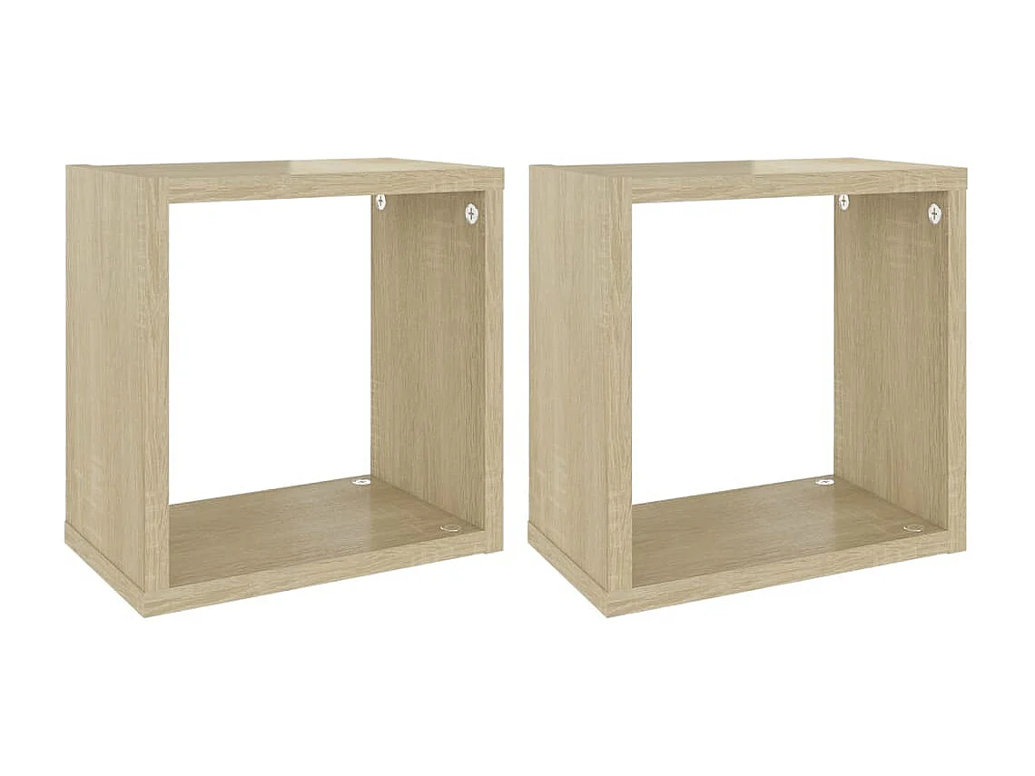 Mensole a cubo da parete 2 pz. Rovere Sonoma 26x15x26 cm