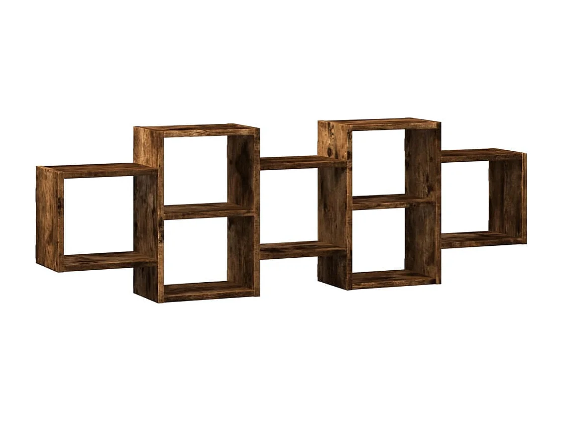 Gerookte eikenhouten wandplank 129x18x42 cm bewerkt hout