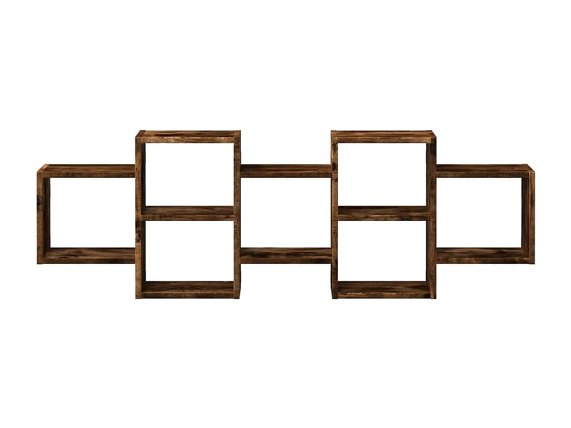 Estante de pared de roble ahumado 129x18x42 cm madera de ingeniería