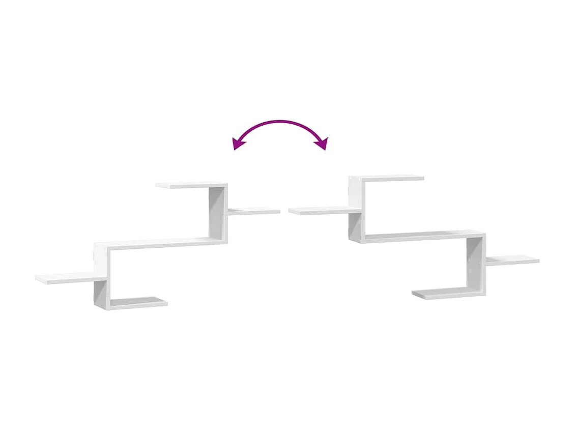 Weißes Wandregal 104x15x49 cm Holzwerkstoff