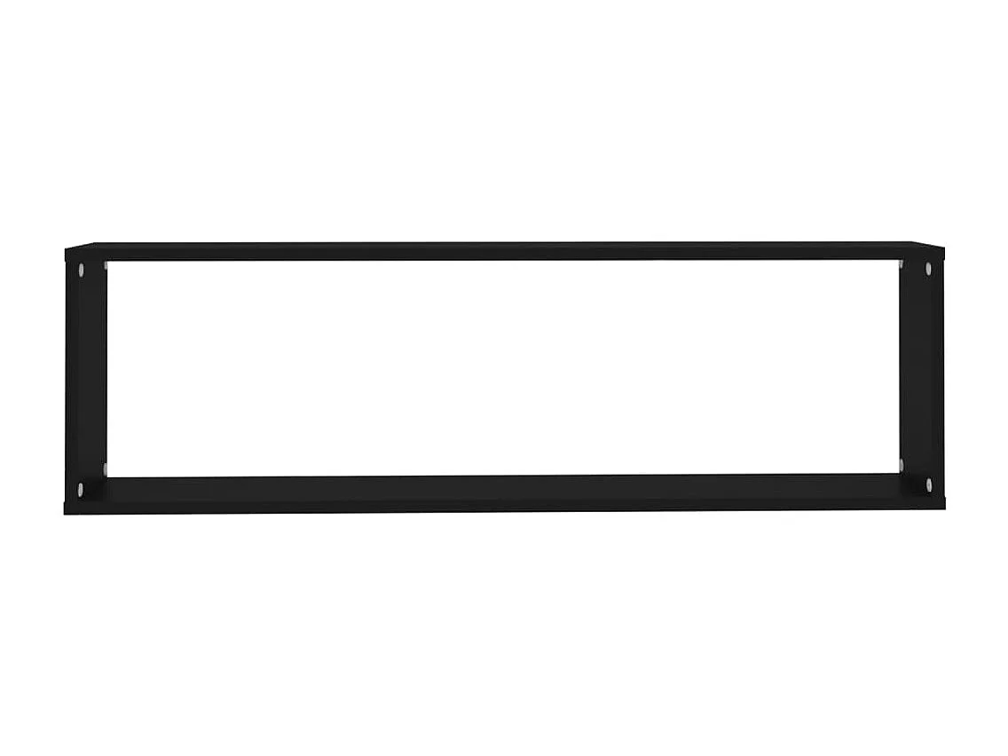 Étagères cube murales 4 pcs noir 100x15x30 cm bois d'ingénierie