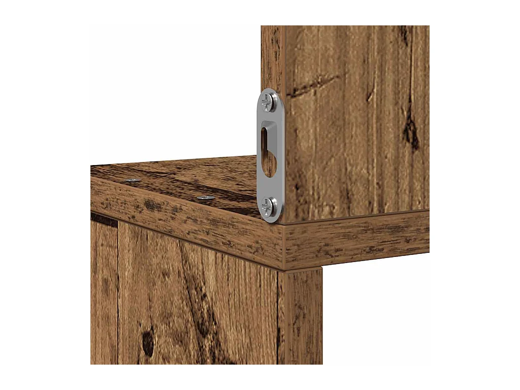 Étagère d'angle murale vieux bois 20x20x127,5 cm