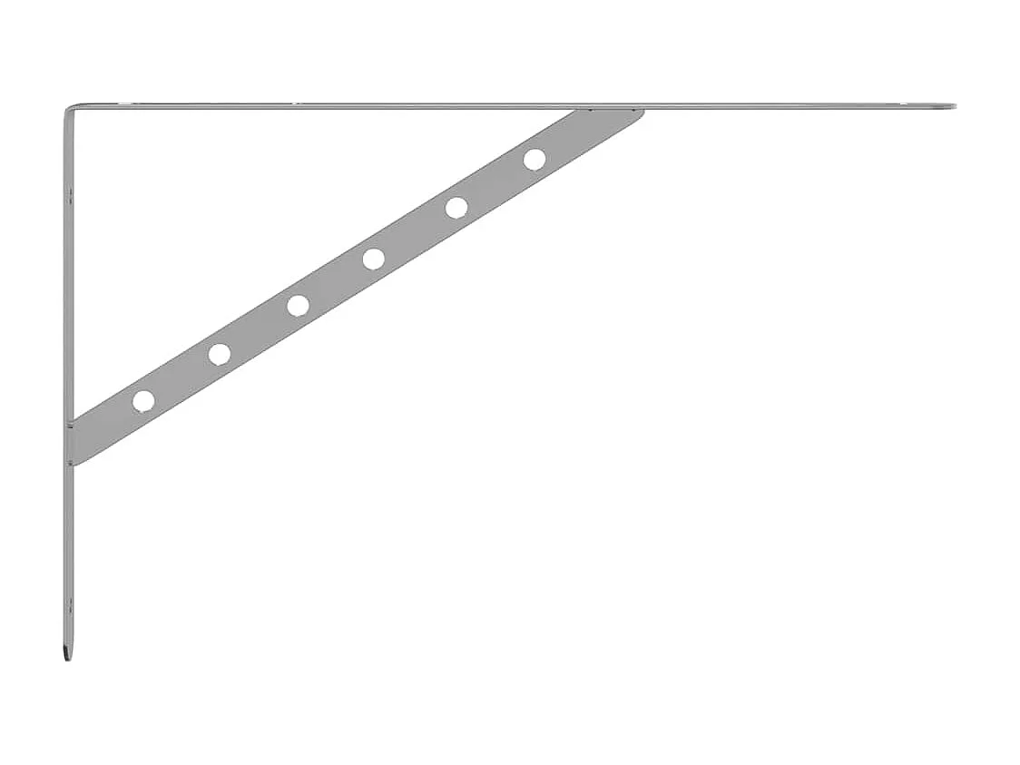 Supports d'étagères 4 pcs 40x2,5x25 cm argenté acier inoxydable