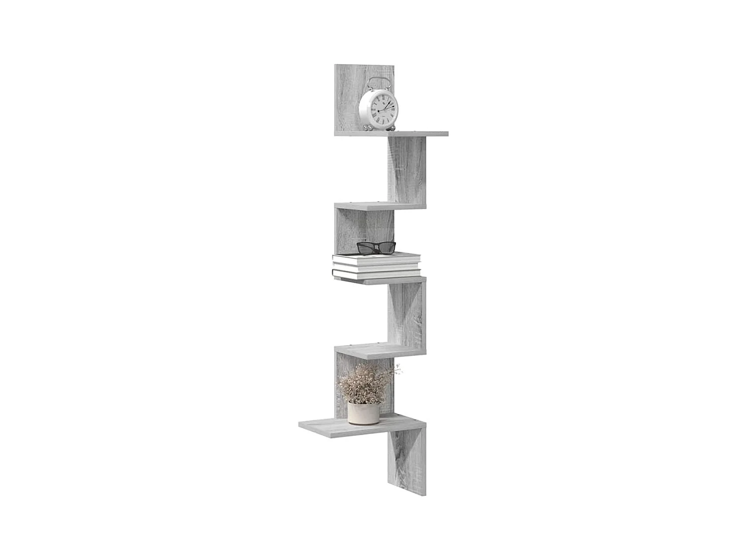 Sonoma grijze wandhoekplank 32x32x127,5 cm