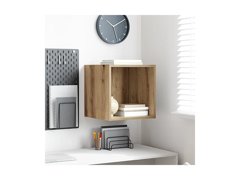 Meuble mural chêne artisanal 37 x 37 x 37 cm Bois d'ingénierie