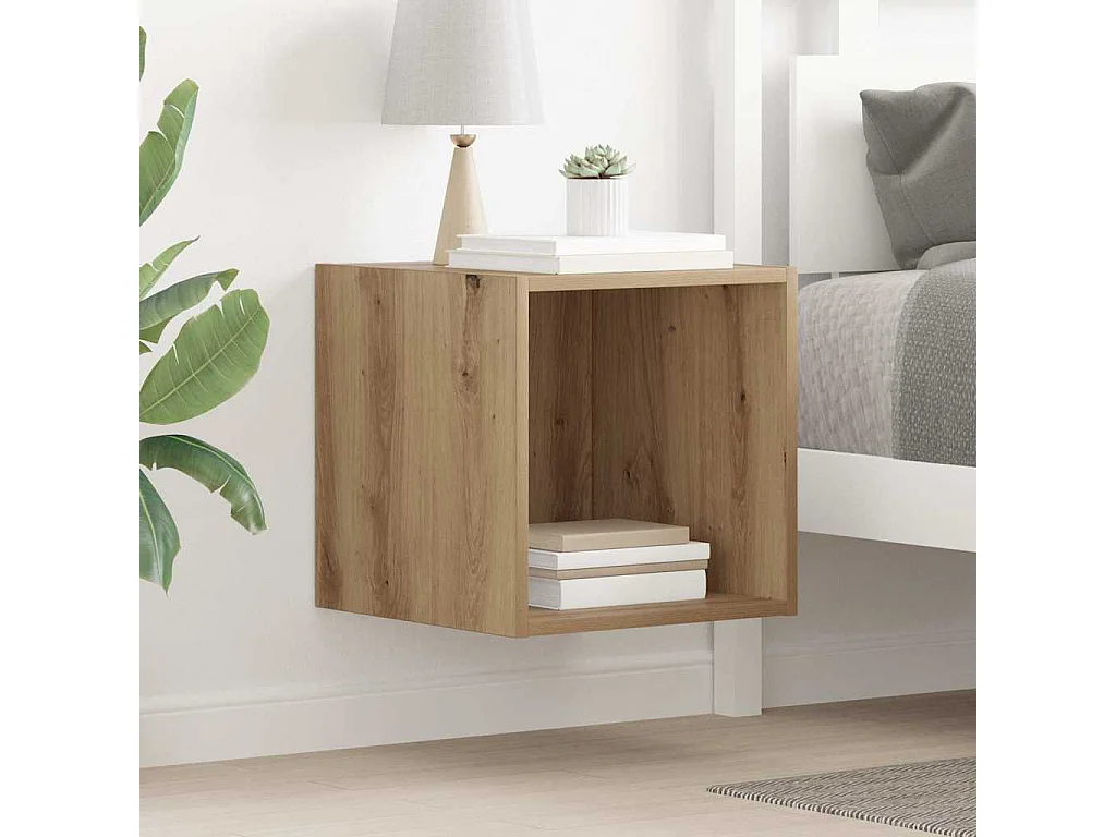 Handgemaakte eikenhouten wandkast 37 x 37 x 37 cm Technisch hout