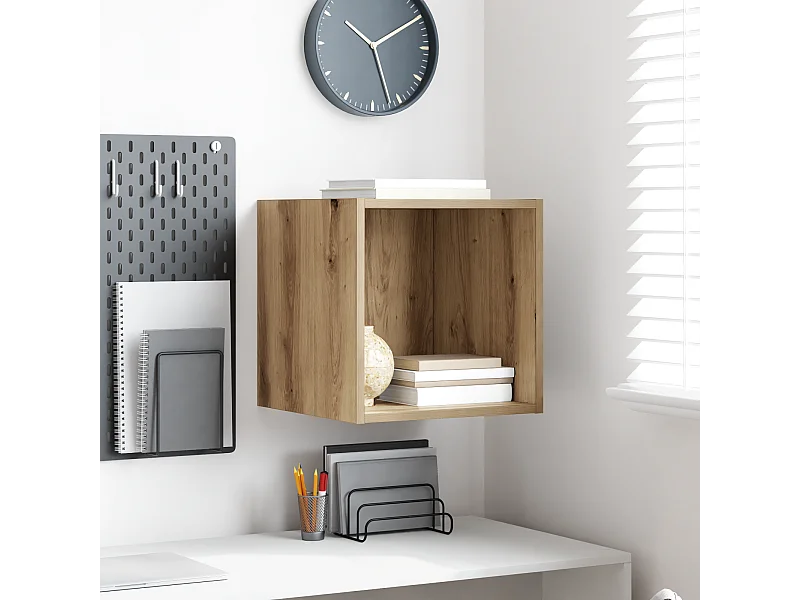 Parete attrezzata in rovere realizzata a mano 37 x 37 x 37 cm Legno ingegnerizzato