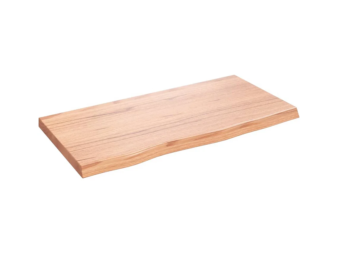 Étagère murale marron clair bois chêne massif traité