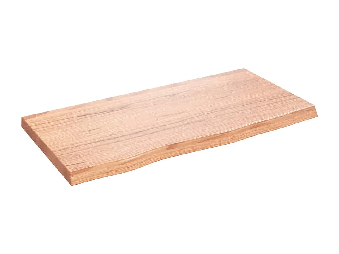 Estante de pared marrón claro en madera maciza de roble tratado