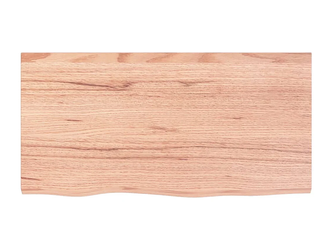 Estante de pared marrón claro en madera maciza de roble tratado