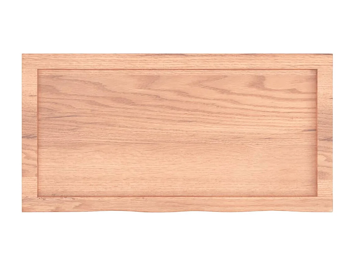 Estante de pared marrón claro en madera maciza de roble tratado