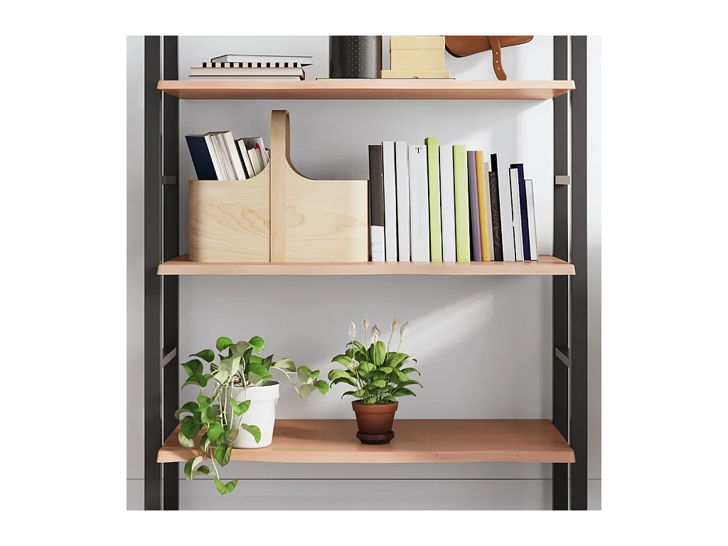 Étagère murale marron clair 80x40x2 cm bois chêne massif traité