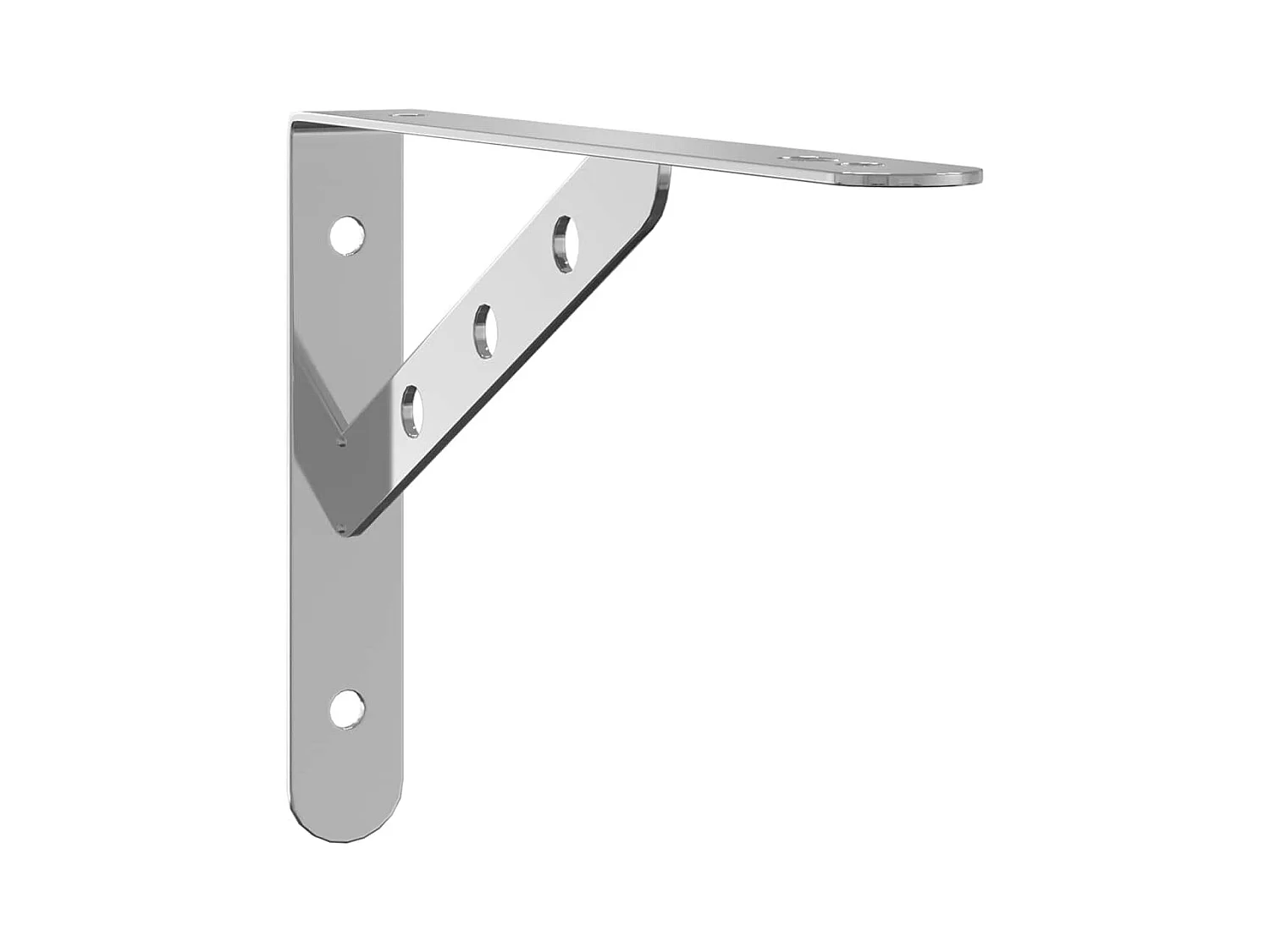 Supports d'étagères 4pcs argenté acier inoxydable