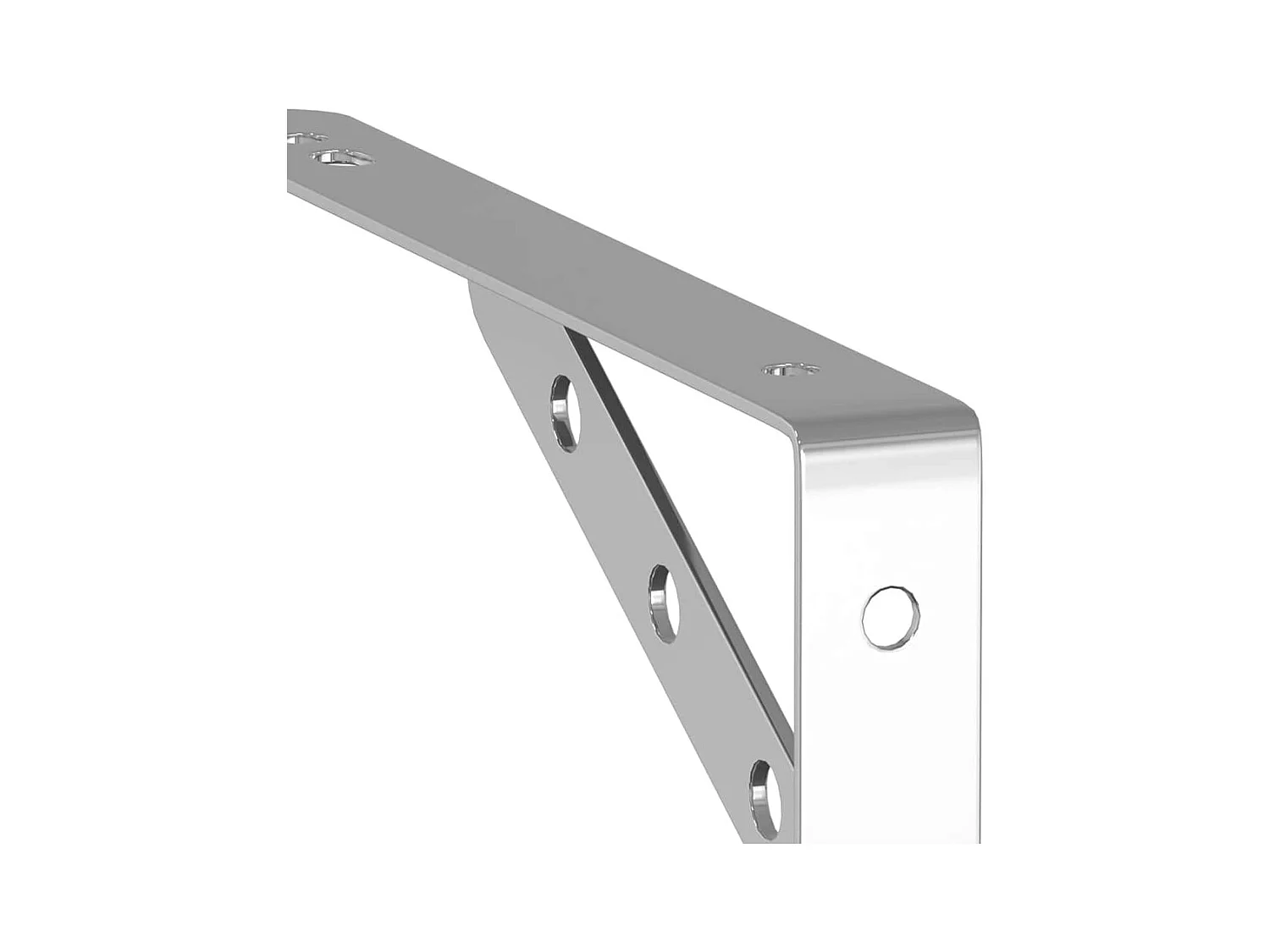 Supports d'étagères 4pcs argenté acier inoxydable