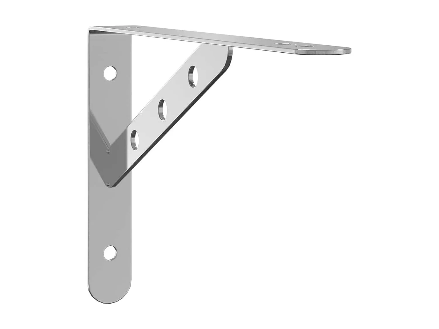 Supports d'étagères 4pcs argenté acier inoxydable