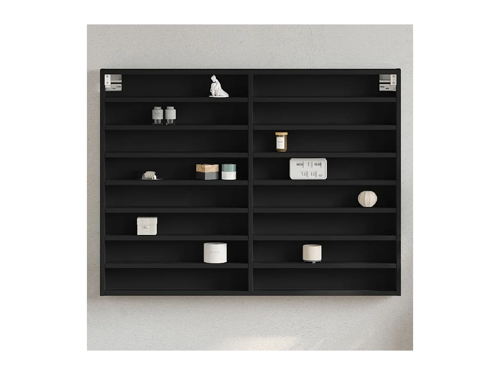 Vitrina negra 100x8,5x75 cm madera contrachapada