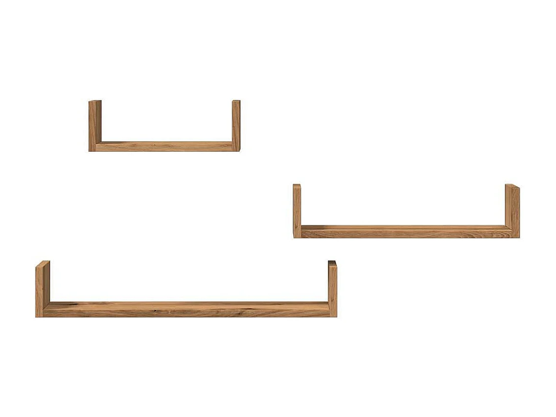 Étagères murales 3 pcs chêne artisanal bois d'ingénierie