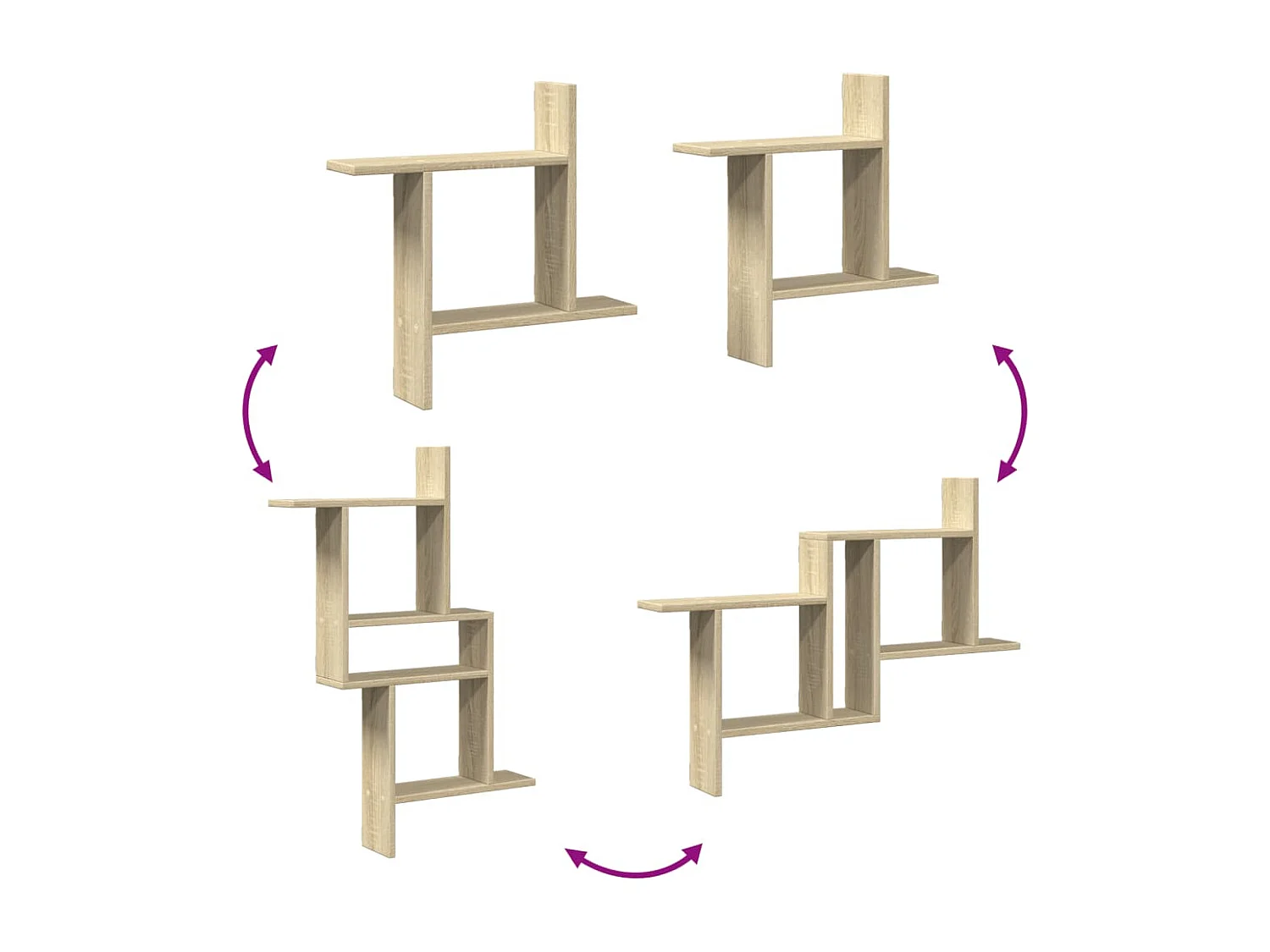 estantes de pared de roble sonoma de 50 x 12 x 50 cm de madera de ingeniería