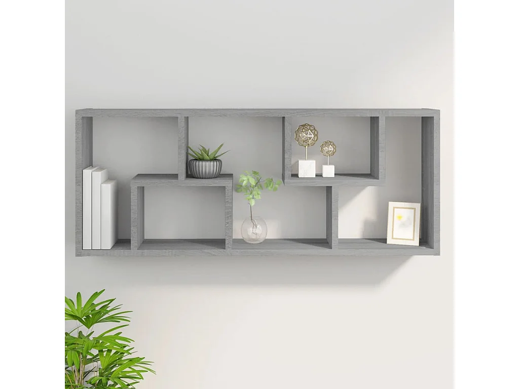 Étagère murale Sonoma gris 36x16x90 cm Bois d'ingénierie