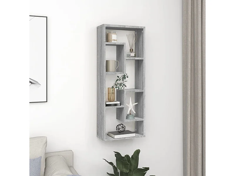 Sonoma Wandregal grau 36x16x90 cm Holzwerkstoff