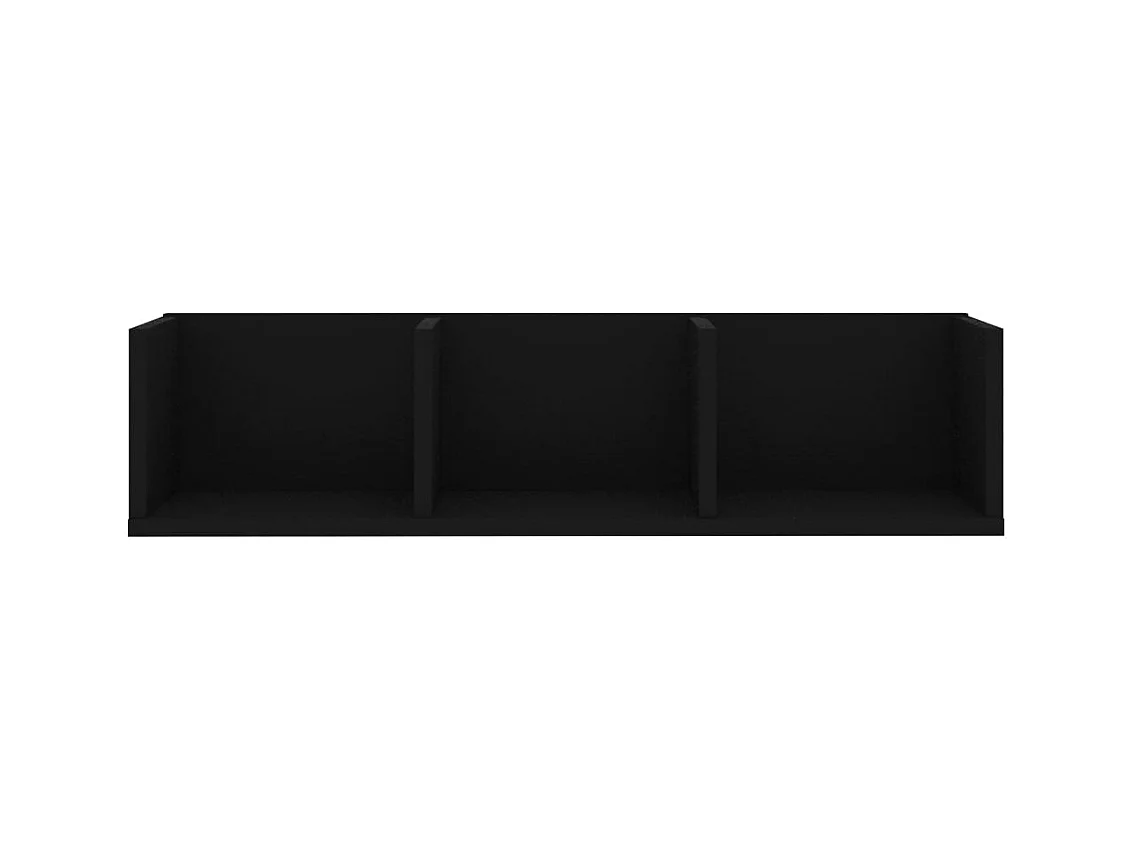 Étagère murale à CD Noir 75x18x18 cm Bois d'ingénierie