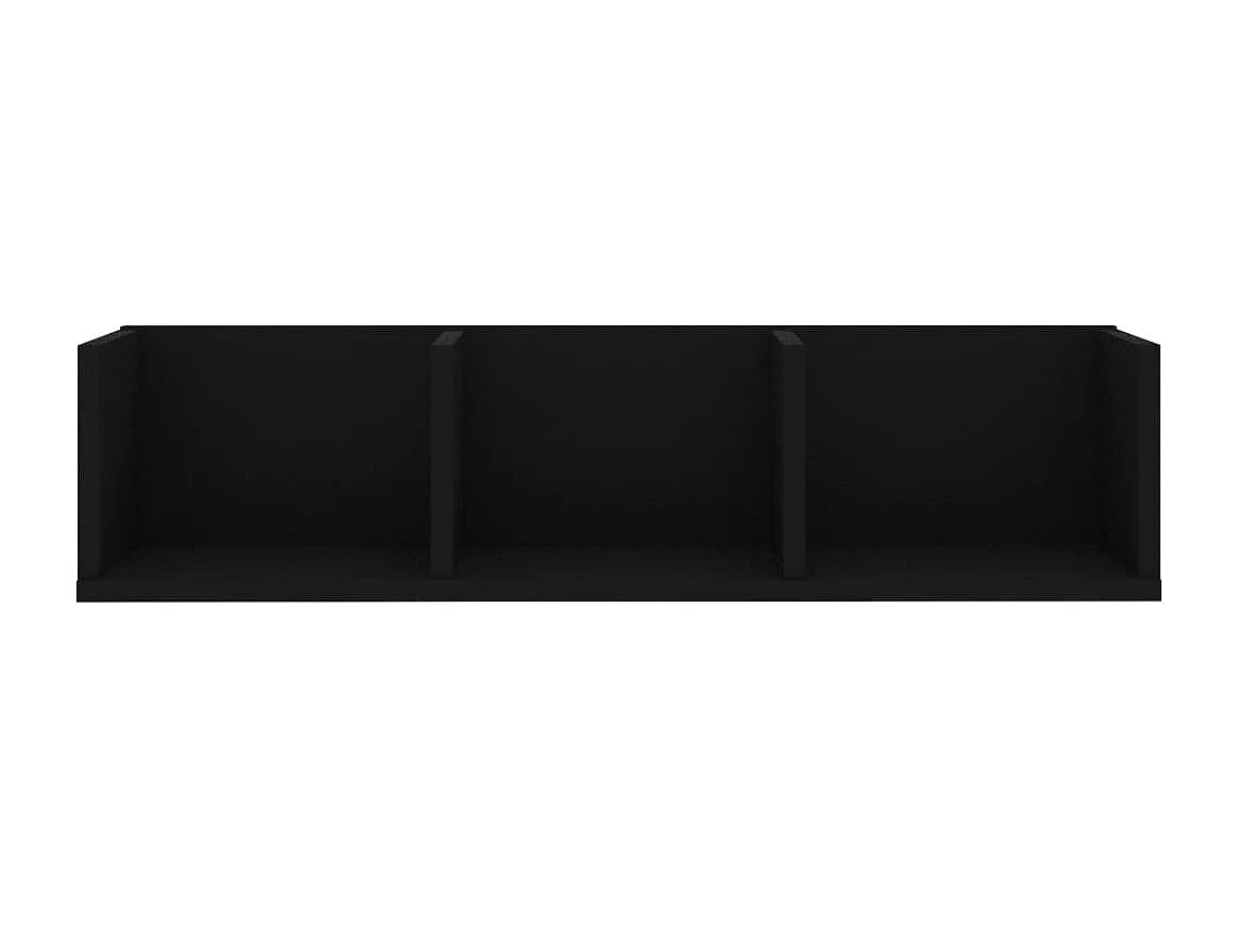 Étagère murale à CD Noir 75x18x18 cm Bois d'ingénierie