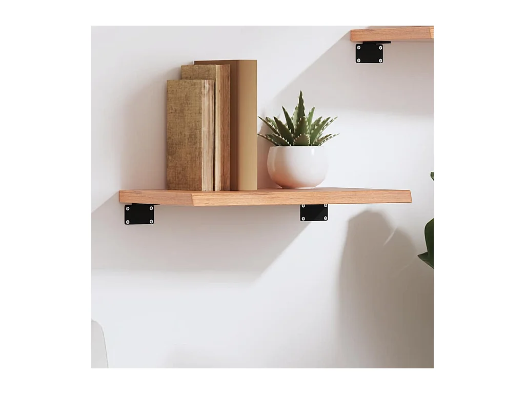 Étagère murale marron clair 40x30x2 cm bois chêne massif traité