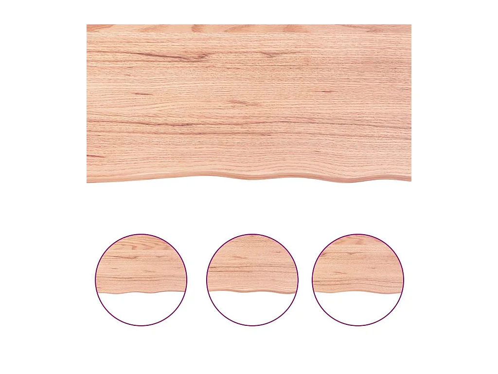 Étagère murale marron clair 40x30x2 cm bois chêne massif traité