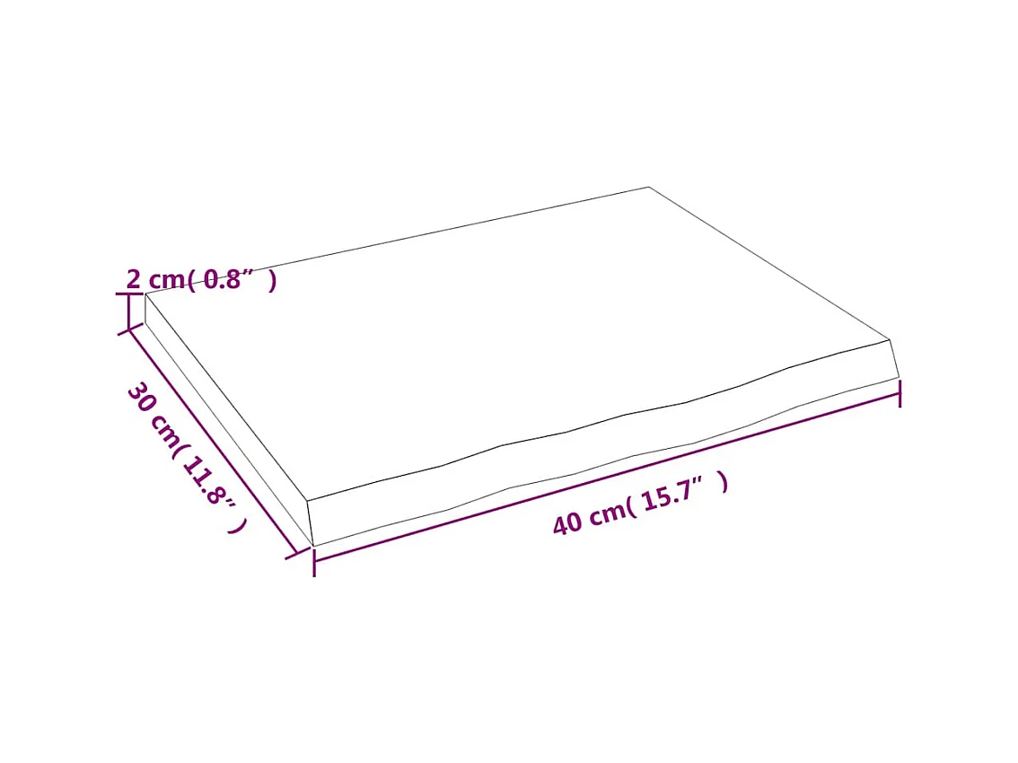Étagère murale marron clair 40x30x2 cm bois chêne massif traité