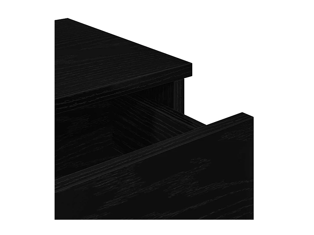 Étagère murale avec tiroirs noir 60x25x15 cm bois d'ingénierie