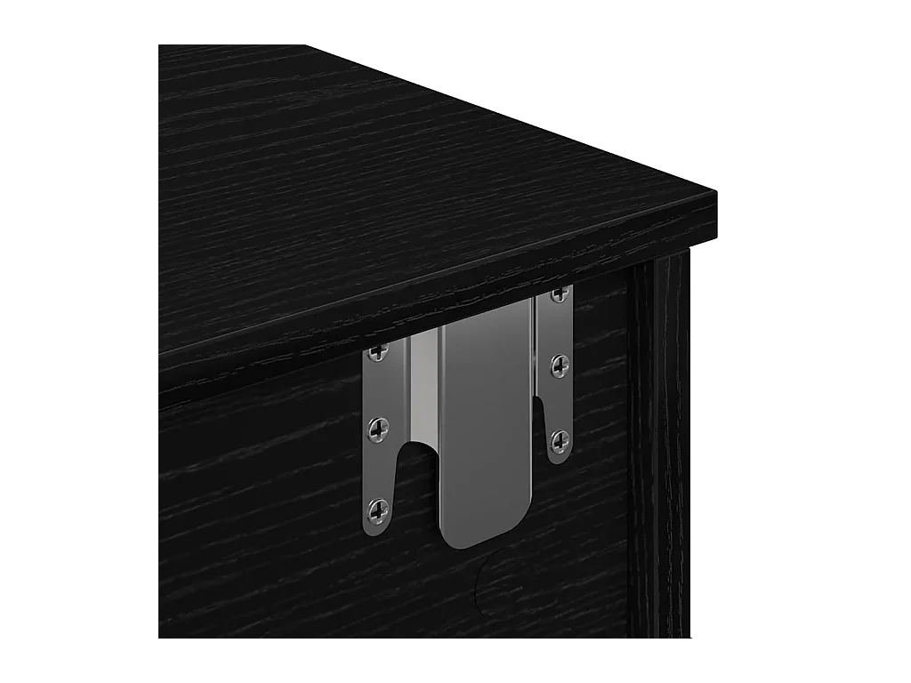 Étagère murale avec tiroirs noir 60x25x15 cm bois d'ingénierie