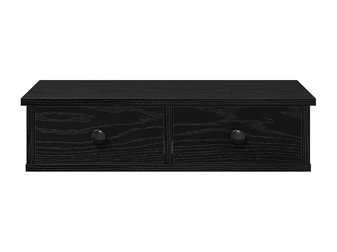 Wandregal mit Schubladen schwarz 60x25x15 cm Holzwerkstoff
