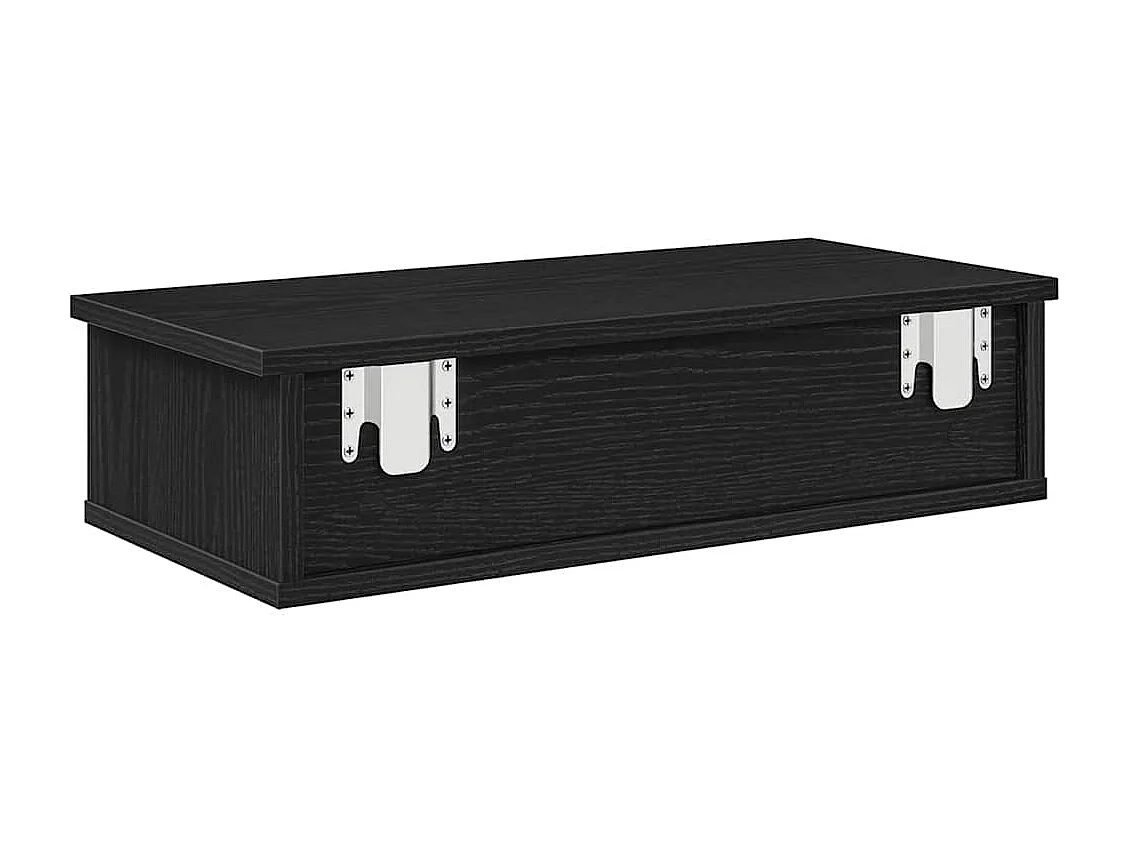 Wandregal mit Schubladen schwarz 60x25x15 cm Holzwerkstoff