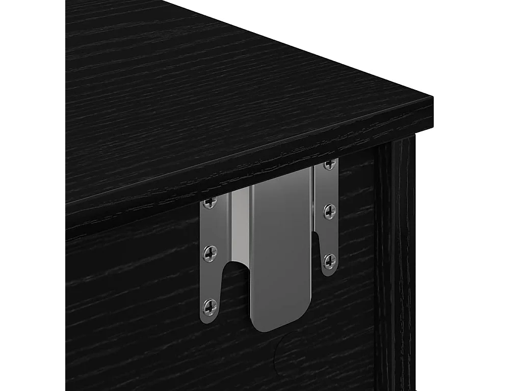 Wandregal mit Schubladen schwarz 60x25x15 cm Holzwerkstoff