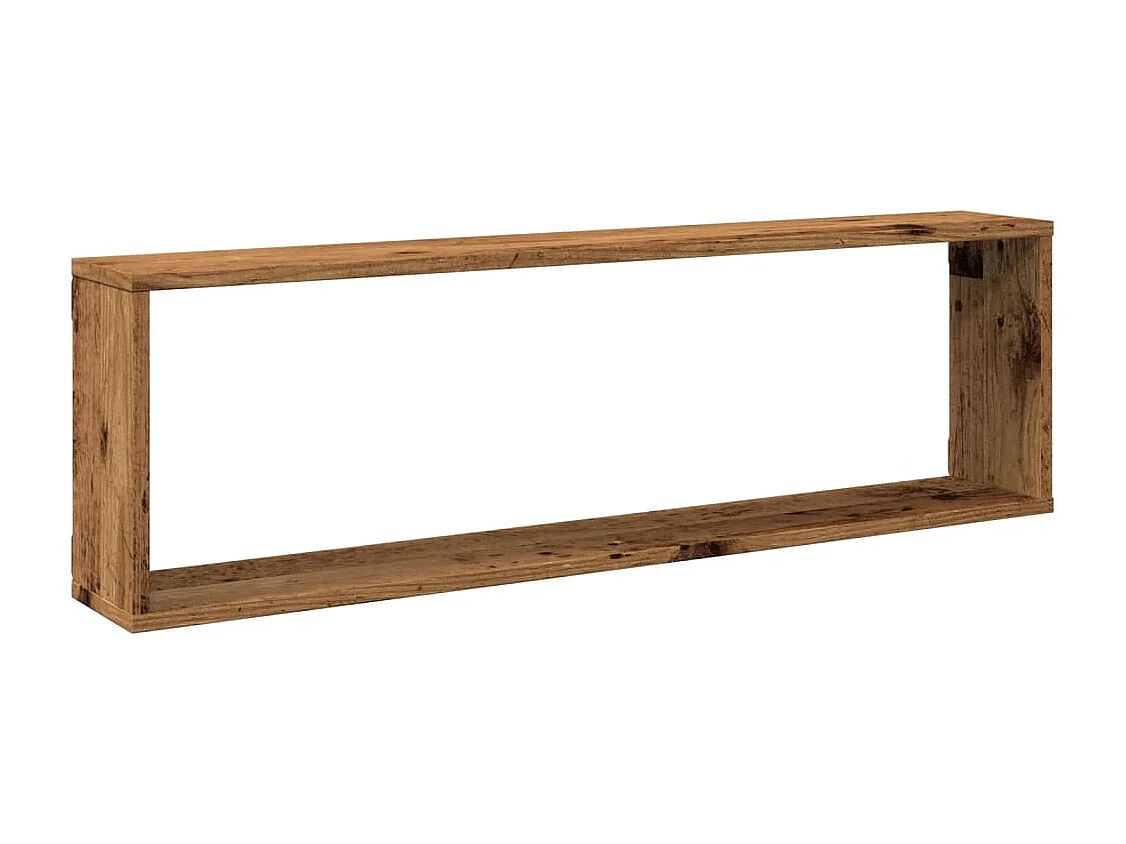 Étagères cube murales 2 pcs vieux bois 100x15x30 cm