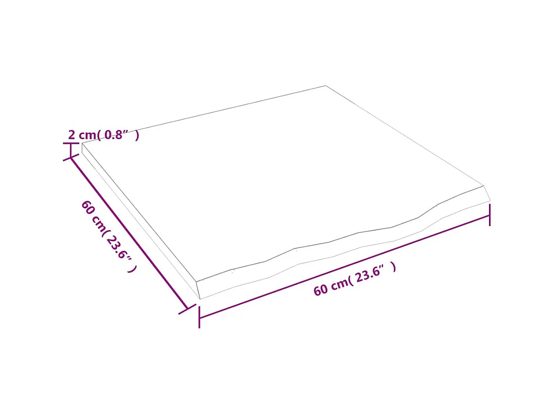 Étagère murale marron clair 60x60x2 cm bois chêne massif traité