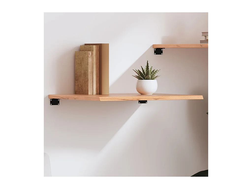 Mensola da parete marrone chiaro 60x60x2 cm in legno massello di rovere trattato