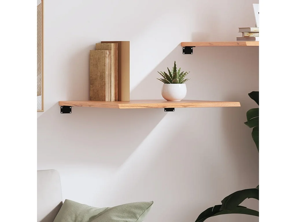 Étagère murale marron clair 60x60x2 cm bois chêne massif traité