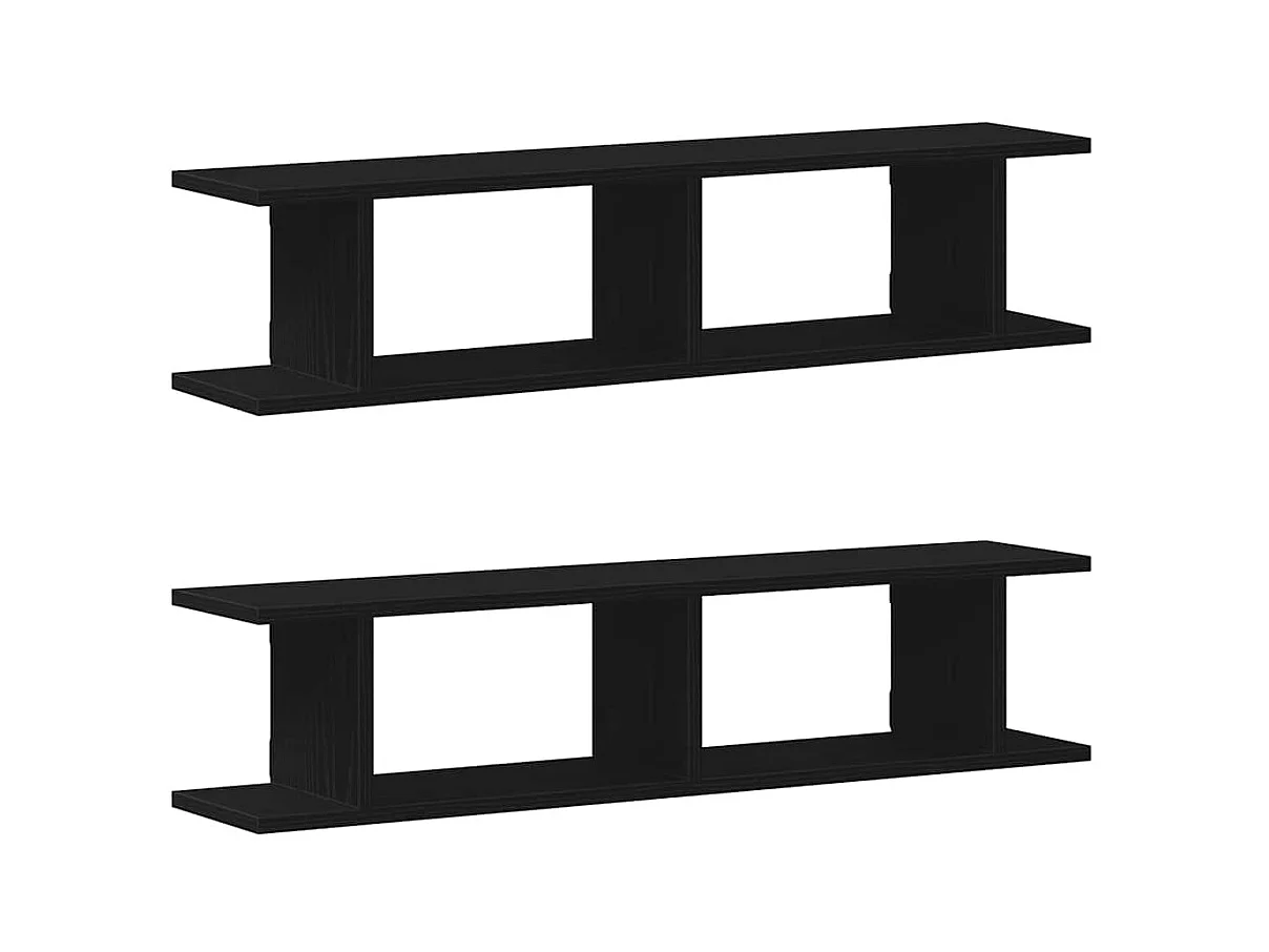 Mensole da parete 2 pezzi rovere nero 90x18x20 cm in legno ingegnerizzato