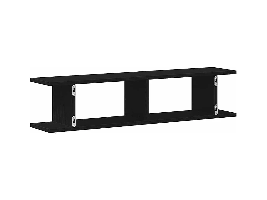 Mensole da parete 2 pezzi rovere nero 90x18x20 cm in legno ingegnerizzato