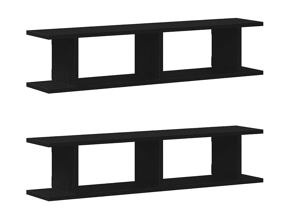 Étagères murales 2 pcs chêne noir 90x18x20 cm bois d'ingénierie