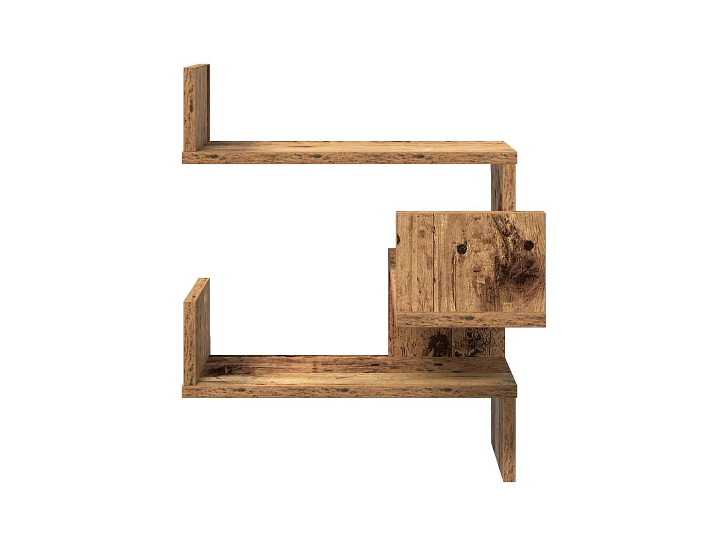 Étagère d'angle murale vieux bois 40x40x49,5 cm bois ingénierie